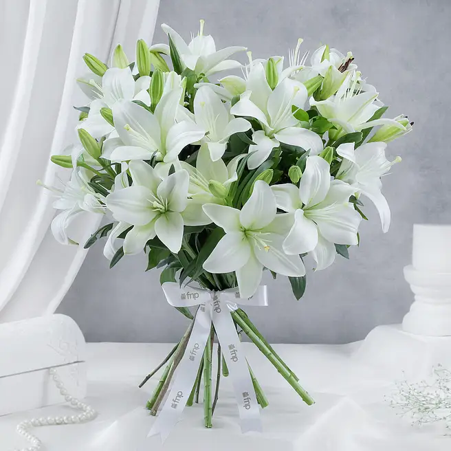 White Lilies & Roses Bouquet